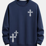 Ornamental Cross Print Relax Fit Sweatshirt