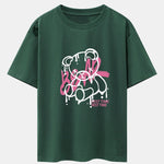 Dissolving Bear Print Drop Shoulder Oversize T-Shirt