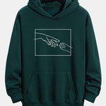 Hand And Cat Paw Print Relax Fit Hoodie