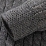Braided Mock Neck Quarter Zip Sweater
