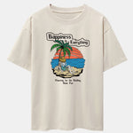 Skull Island Print Drop Shoulder Oversize T-Shirt