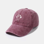 Smiling Face Pttern Versatile Casual Washed Cotton Baseball Cap
