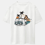 Car Island Print Drop Shoulder Oversize T-Shirt