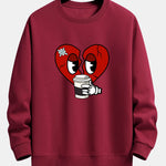 Drinking Coffee With A Broken Heart Print Relax Fit Sweatshirt