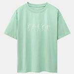 Dancing Skeleton Print Heavy Weight Drop Shoulder Oversize T-Shirt