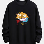 Graffiti Smiley Face Print Relax Fit Sweatshirt