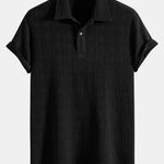 Knitted Rhombus Geometric Jacquard Polo