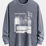 Los Angeles Landscape Print Relax Fit Washed Distressed T-Shirt