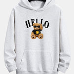 Hello Sunglasses Bear Print Relax Fit Hoodie