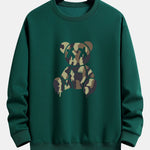 Camouflage Dissolving Bear Print Relax Fit Sweatshirt