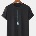 Astronaut On A String Print T-Shirt