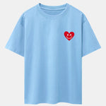 Smiley Heart Print Drop Shoulder Oversize T-Shirt