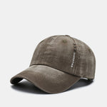 Rivet Solid Color Washed Distressed Baseball Cap