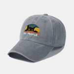 Black Cat Pattern Casual Decoration Washed Cotton Baseball Cap
