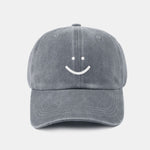 Smiling Face Pattern Neutral Casual Washed Cotton Baseball Cap