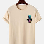 Pineapple With Sunglasses Print T-Shirt