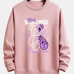 Graffiti Slogan Bear Print Relax Fit Sweatshirt