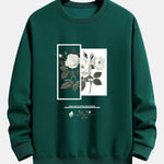 White Rose Slogan Print Relax Fit Sweatshirt