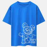 Slogan Cartoon Bear Print Drop Shoulder Oversize T-Shirt