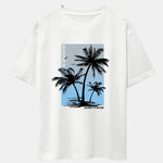 Palm Tree Sky Background Print Oversize T-Shirt & Swim Shorts