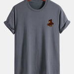 Regular Fit Teddy Bear Print Cotton T-Shirt