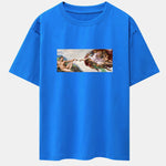 The Creation of Adam Print Drop Shoulder Oversize T-Shirt