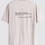 Slogan Print Washed Distressed Drop Shoulder T-Shirt
