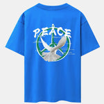 Dove With Peace Symbol Back Print Drop Shoulder Oversize T-Shirt