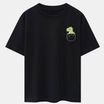 Pocket Dinosaur Print Drop Shoulder Oversize T-Shirt