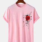 Splash Ink Rose Print T-Shirt