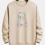 Colorful Dissolving Bear Print Relax Fit Sweatshirt