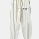 Paris Print Cotton Blend Jogger Pants