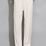 Relax Fit Elastic Waist Straight Leg Trousers