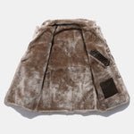 Long Line Faux Fur Lined PU Leather Coat