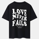 Slogan Back Print Dropped Shoulders Oversize T-Shirt