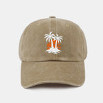 Coconut tree sunset pattern classic retro washed cotton casual baseball cap