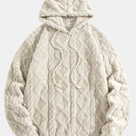 Geometric Jacquard Teddy Fleece Hoodie