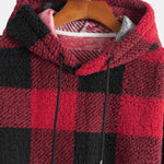 Plaid Pattern Teddy Hoodie