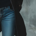 Women's Vintage Fur Collar Zipper Mid-Length Leather Coat