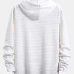 Long Sleeve Waffle Hooded Arc Hem T-Shirt