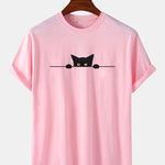 Black Cat Print T-Shirt
