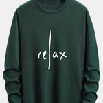 Long Sleeve Relax Slogan Print Cotton T-Shirt