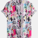 Graffiti Print Button Up Shirt