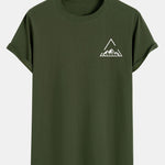Mountain Print Cotton Arc Hem T-Shirt