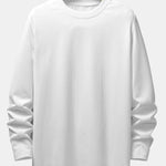 Long Sleeve Muscle Fit Ribbed Arc Hem T-Shirt