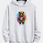 Ink Bear Print Relax Fit Hoodie