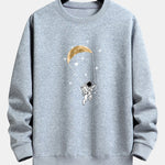 Astronaut Moon Print Relax Fit Sweatshirt