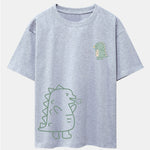 Fire-breathing Dinosaur Print Drop Shoulder Oversize T-Shirt