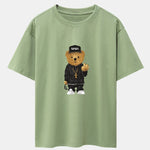 Hip Hop Bear Print Heavy Weight Oversize T-Shirt