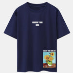 Sunflower Slogan Print Drop Shoulder Oversize T-Shirt